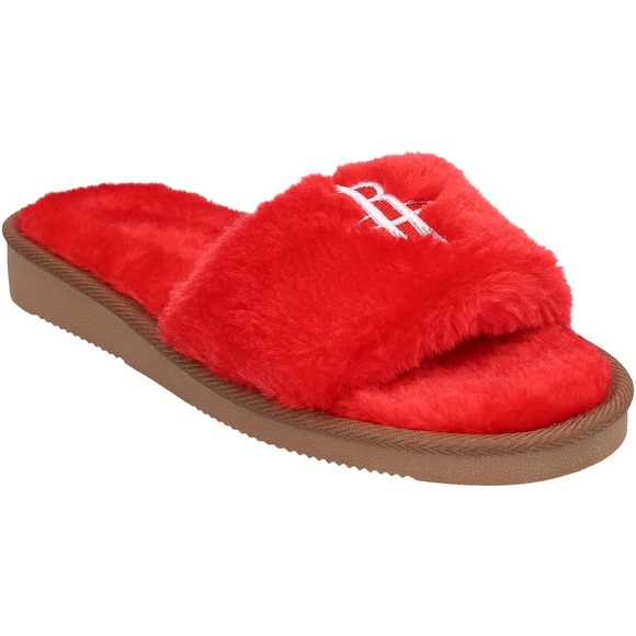 Women's Houston Rockets FOCO Faux Fur Slide Slippers - Picture 5 of 5
